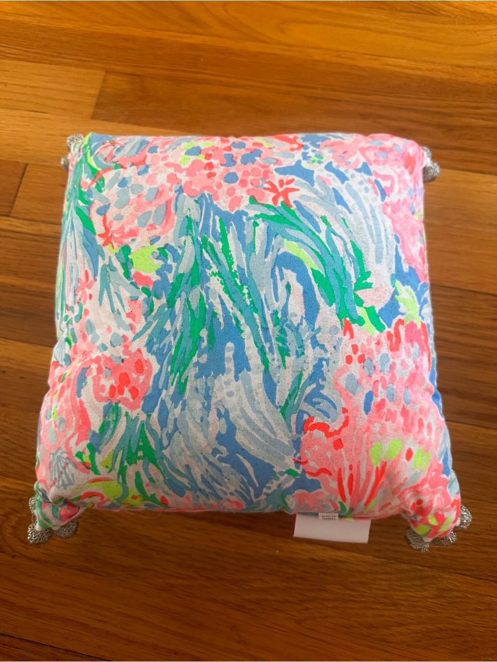 NWOT Lilly Pulitzer Decorative Floral Throw Pillow - Pink Blue Green Pattern